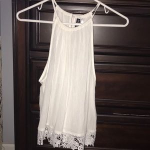 sheer white tank with lace